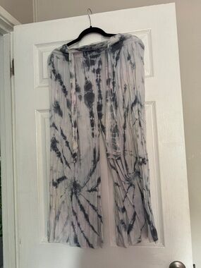 Wide Leg Tie-Dye Pants - Light Pink